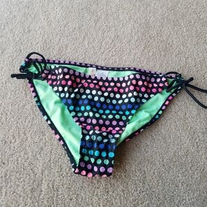 Sexy Black Polka Dot Bikini Bottom Side Ties